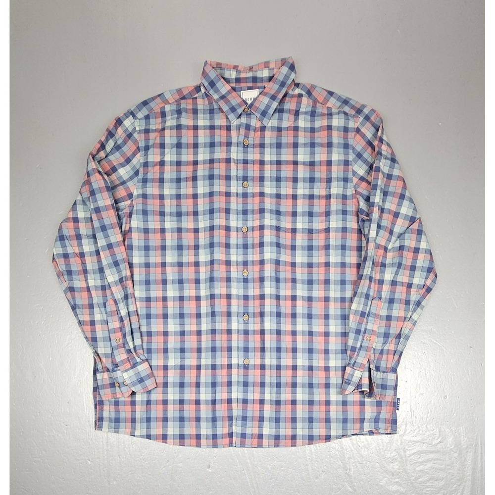 ROWM Plaid Button Up Shirt Mens XL Multicolor Plaid Casual Long Sleeves